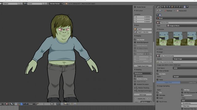 FusionFall Legacy's Muscle Man (.blend project) - Regular Show