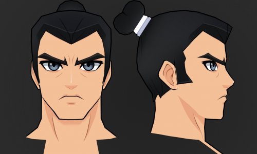 FusionFall Inspired Samurai Jack 3d Model head