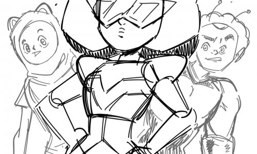 FusionFall Garnet Drawing + Finn