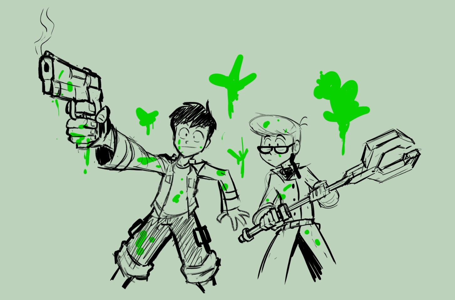 FusionFall Dexter gun sketch meme