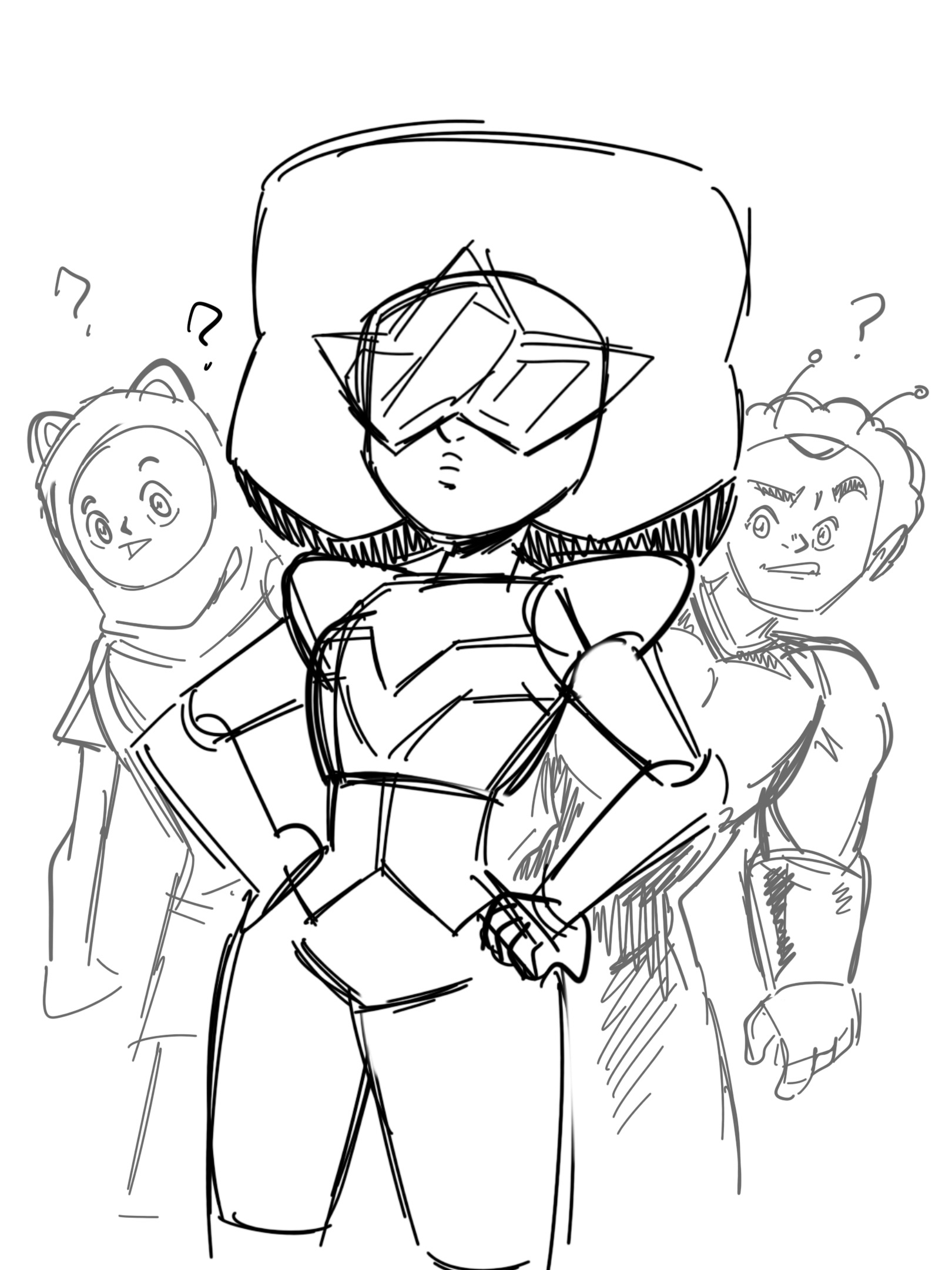 FusionFall Garnet Drawing + Finn