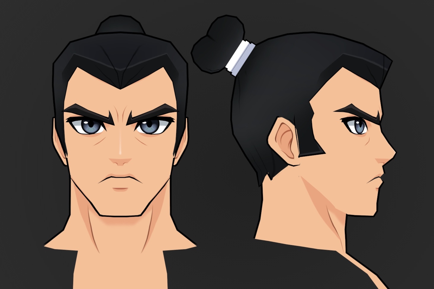 FusionFall Inspired Samurai Jack 3d Model head