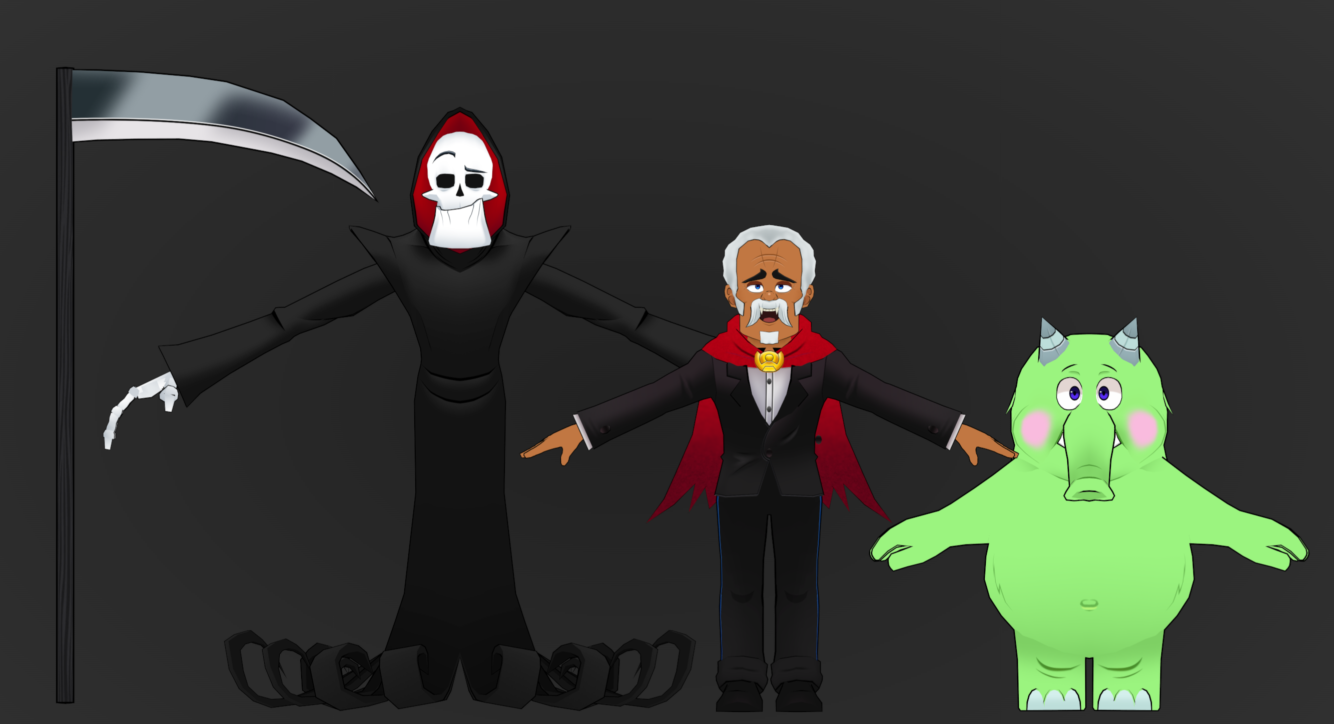 FusionFall Saturday Morning Invasion Grim, Dracula, Fred