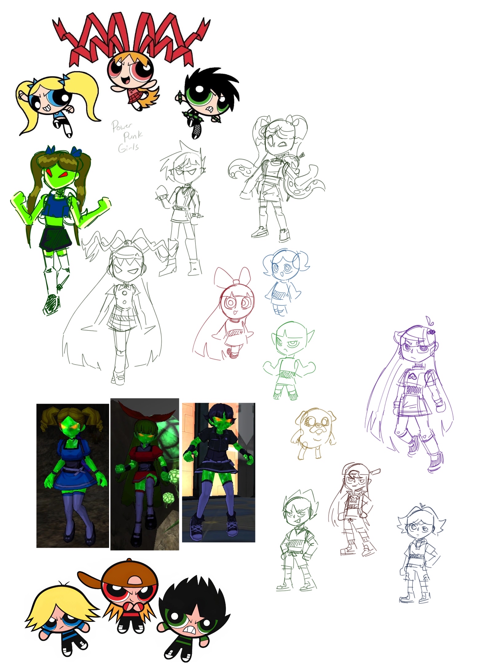 Powerpuff Girls PPG Fusion Sketch