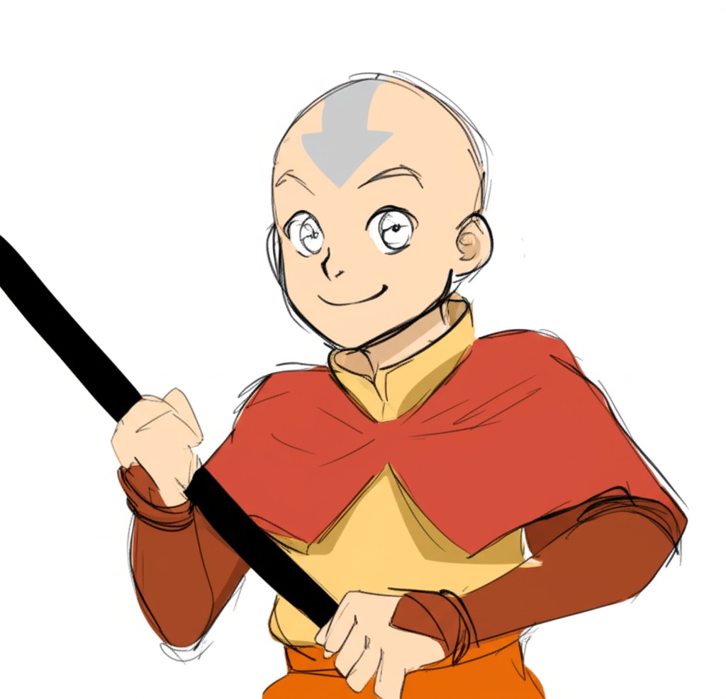 Virt's FusionFall Styled Aang (Colorized)